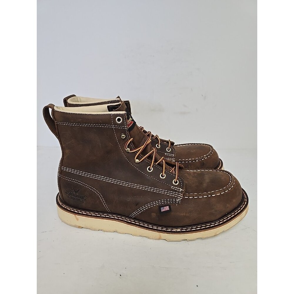 Thorogood Men's 6" Steel Toe Moc Toe Wedge Sole Boots (U.S.A.) 804-4575 11.5D - Picture 2 of 7